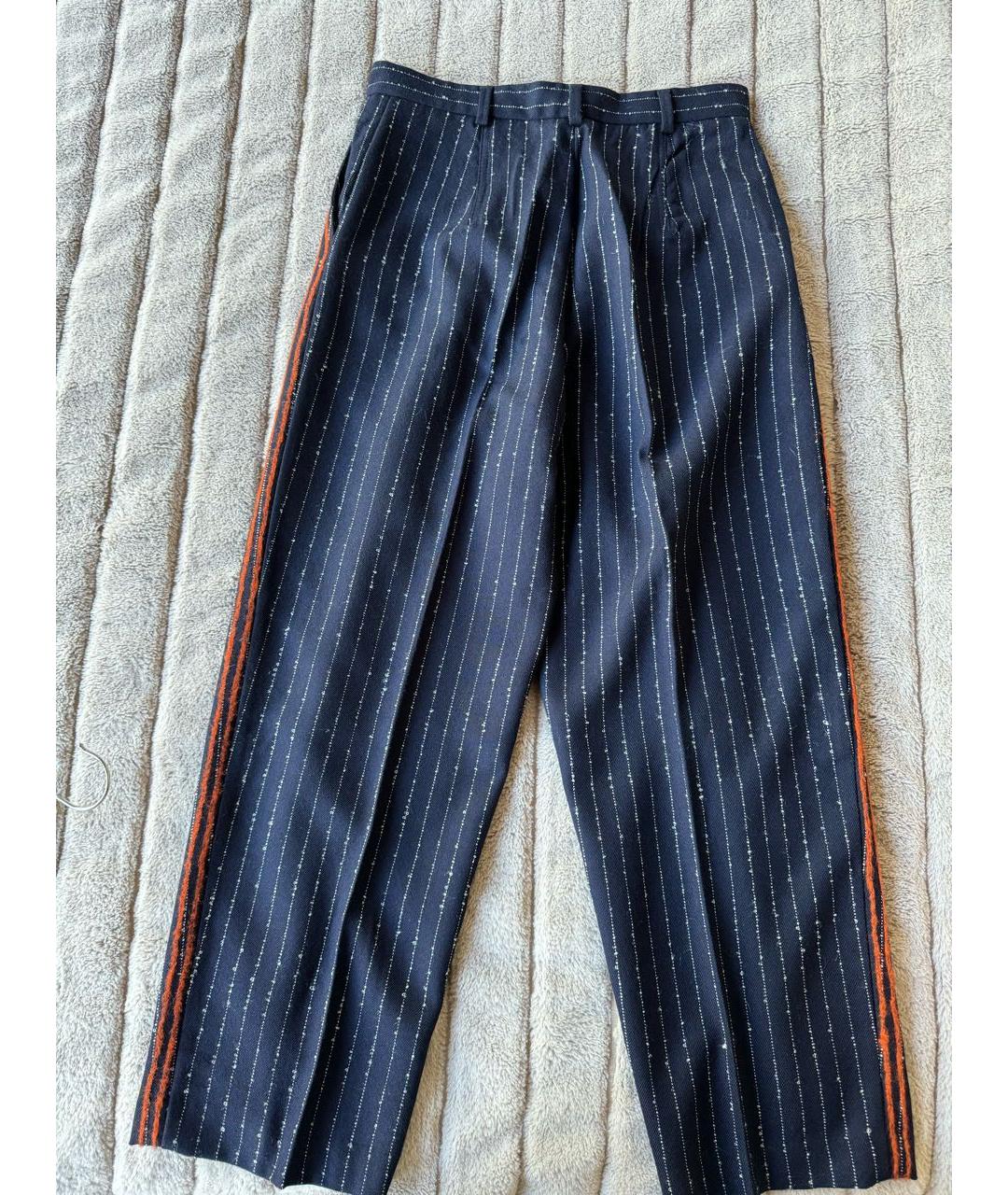 ACNE STUDIOS Темно-синие шерстяные брюки широкие, фото 2