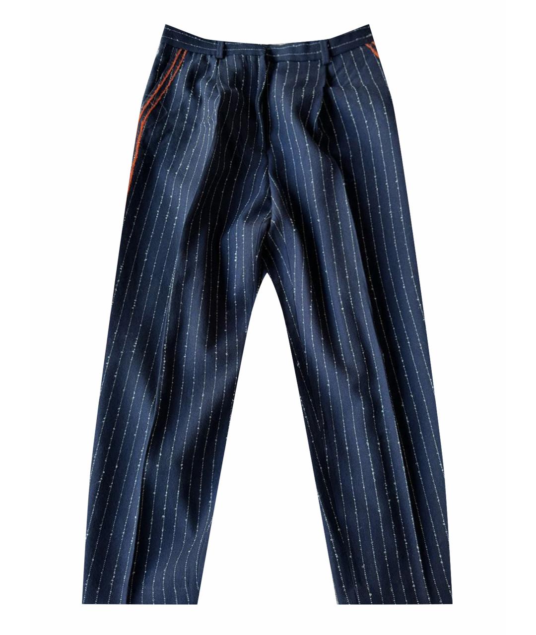 ACNE STUDIOS Темно-синие шерстяные брюки широкие, фото 1