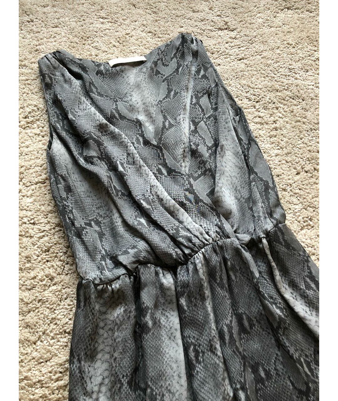 STELLA MCCARTNEY Серое шелковое повседневное платье, фото 3