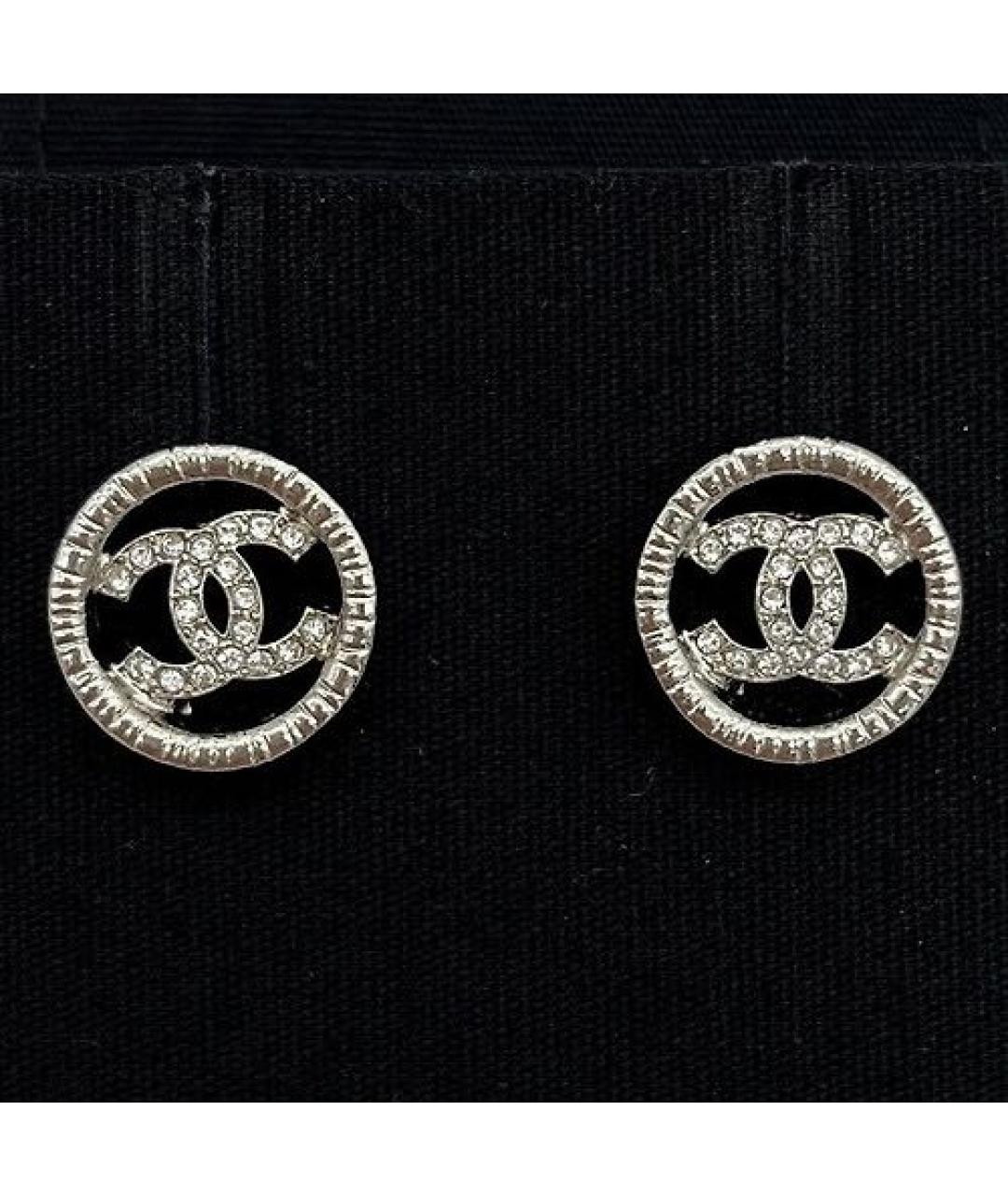 CHANEL Серебряные металлические серьги, фото 2