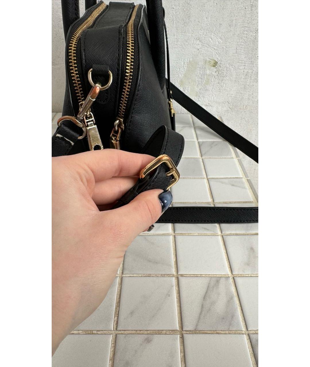 DKNY Черная кожаная сумка с короткими ручками, фото 8
