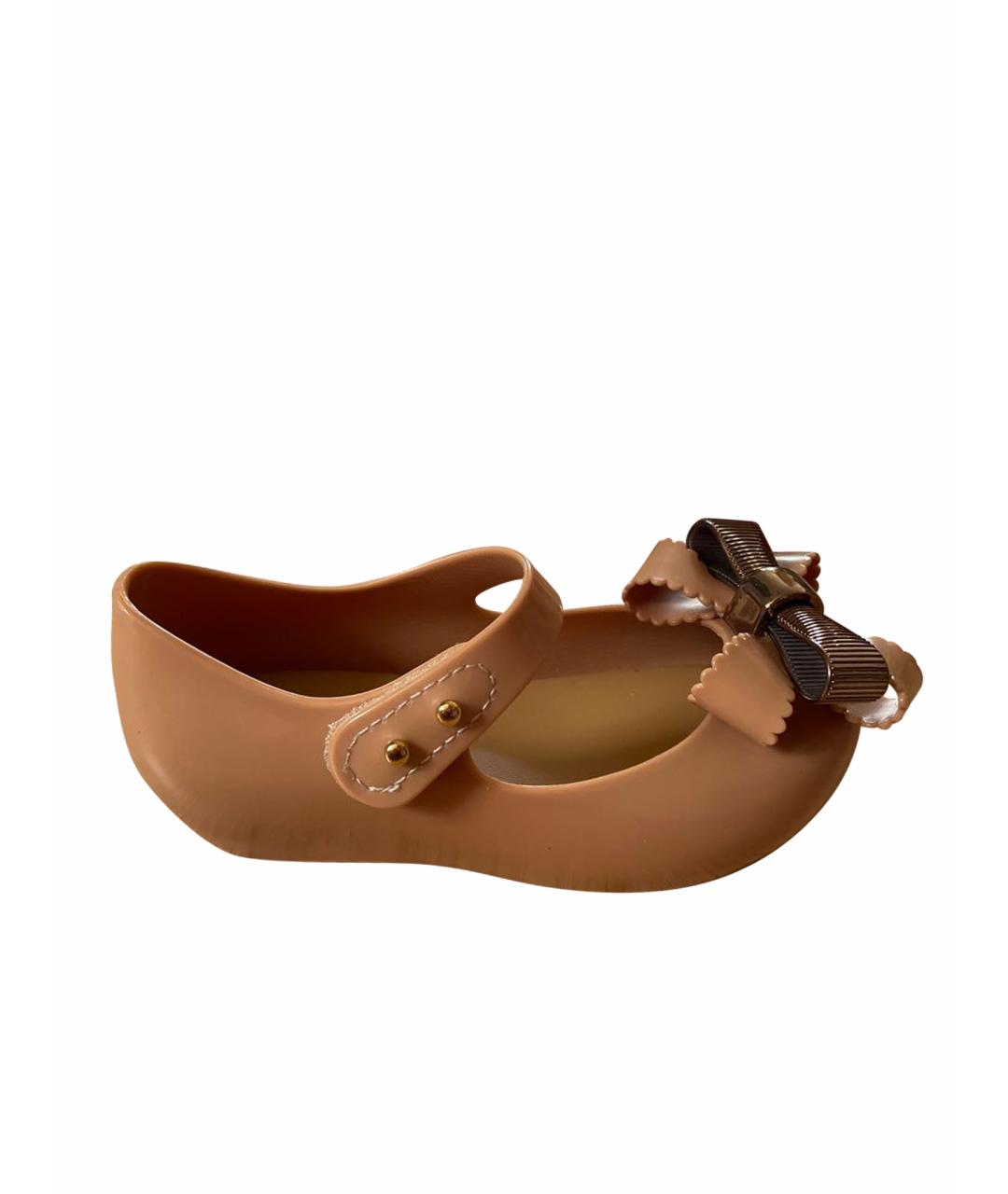 MINI MELISSA Золотые резиновые балетки и туфли, фото 1