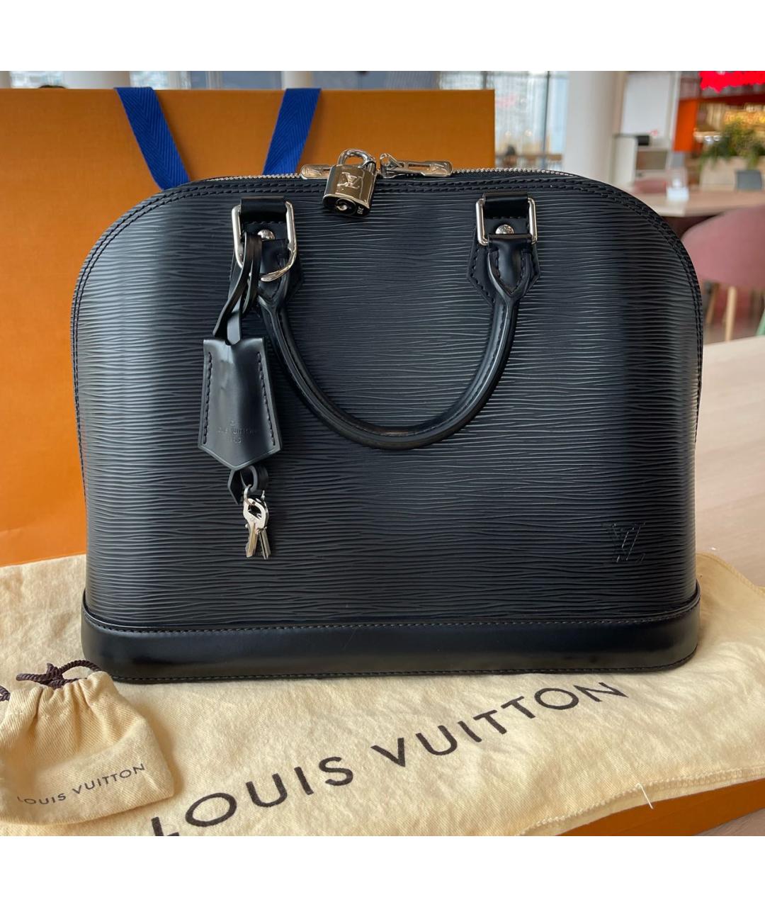 LOUIS VUITTON PRE-OWNED Черная кожаная сумка с короткими ручками, фото 9