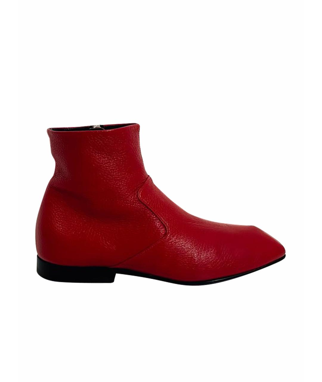 CESARE PACIOTTI Красные кожаные ботинки, фото 1