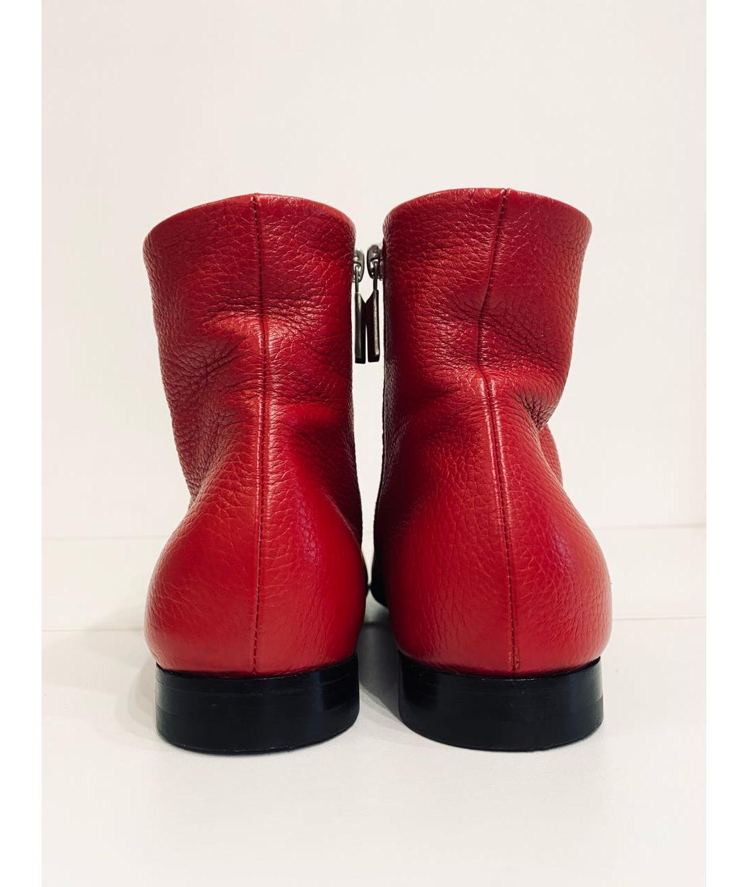 CESARE PACIOTTI Красные кожаные ботинки, фото 4