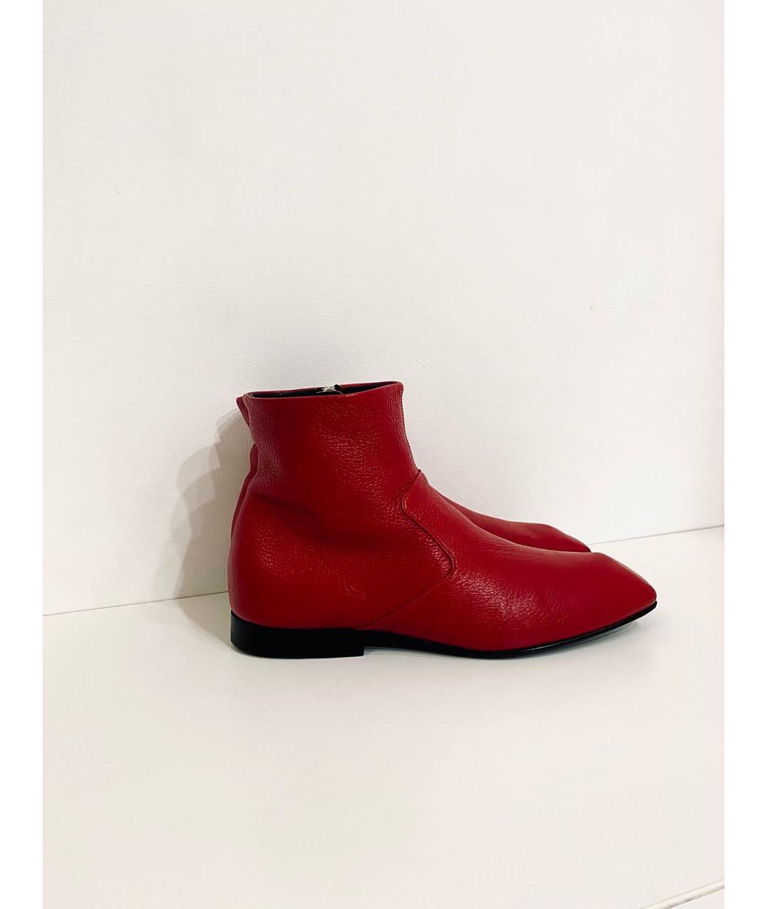 CESARE PACIOTTI Красные кожаные ботинки, фото 9