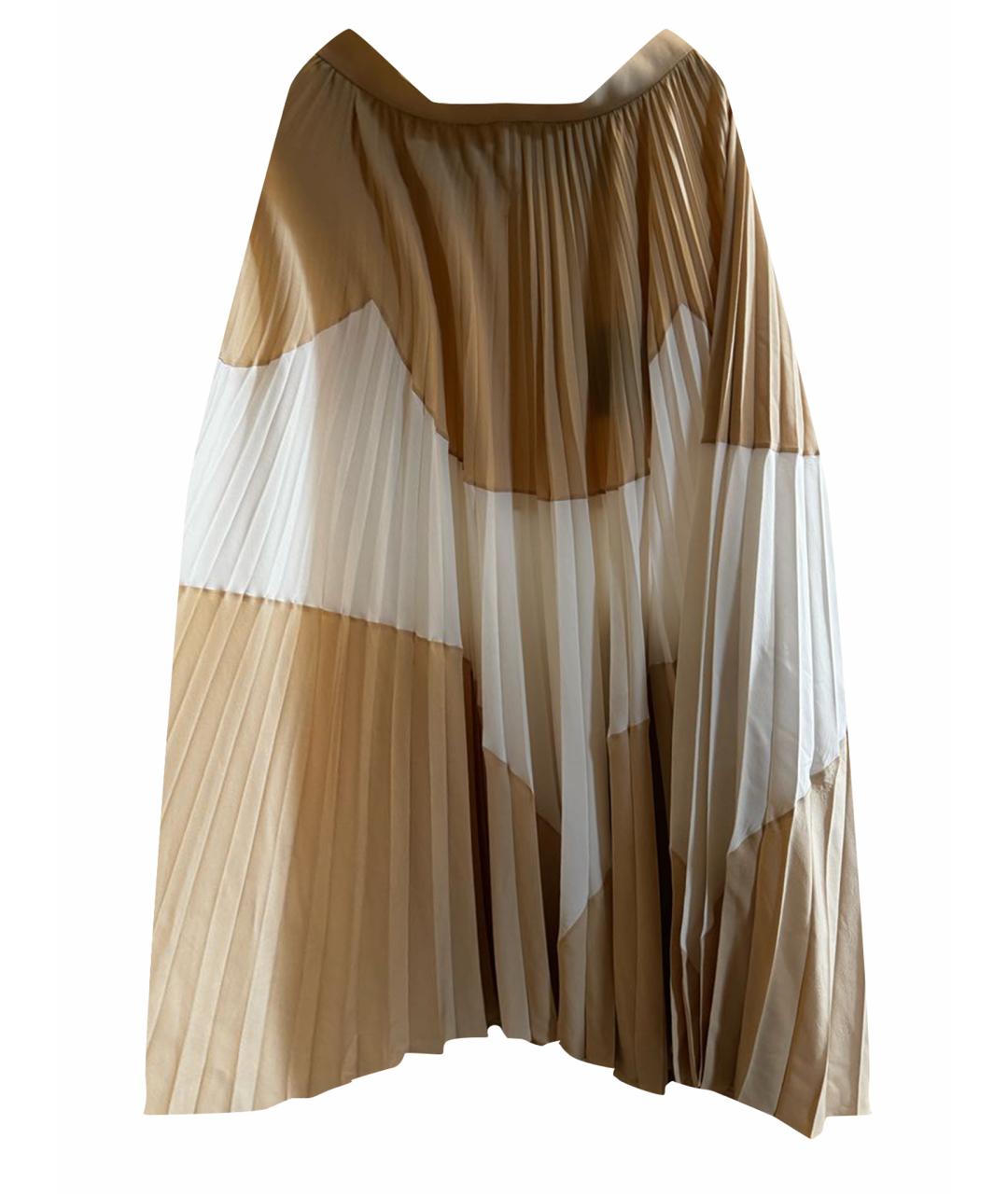 LOUIS VUITTON Бежевая шелковая юбка макси, фото 1