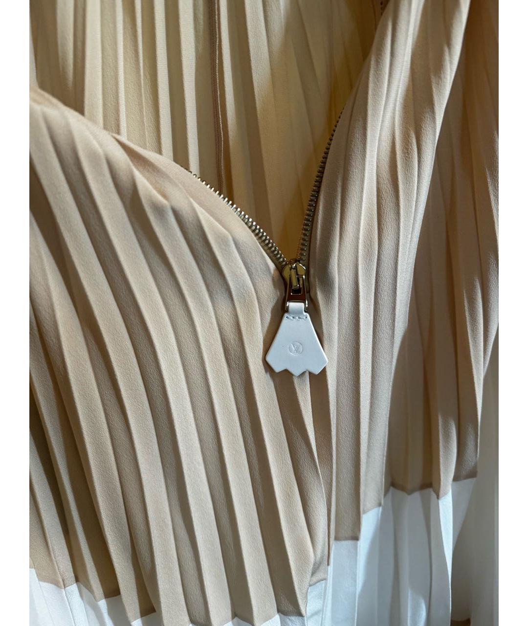 LOUIS VUITTON Бежевая шелковая юбка макси, фото 4