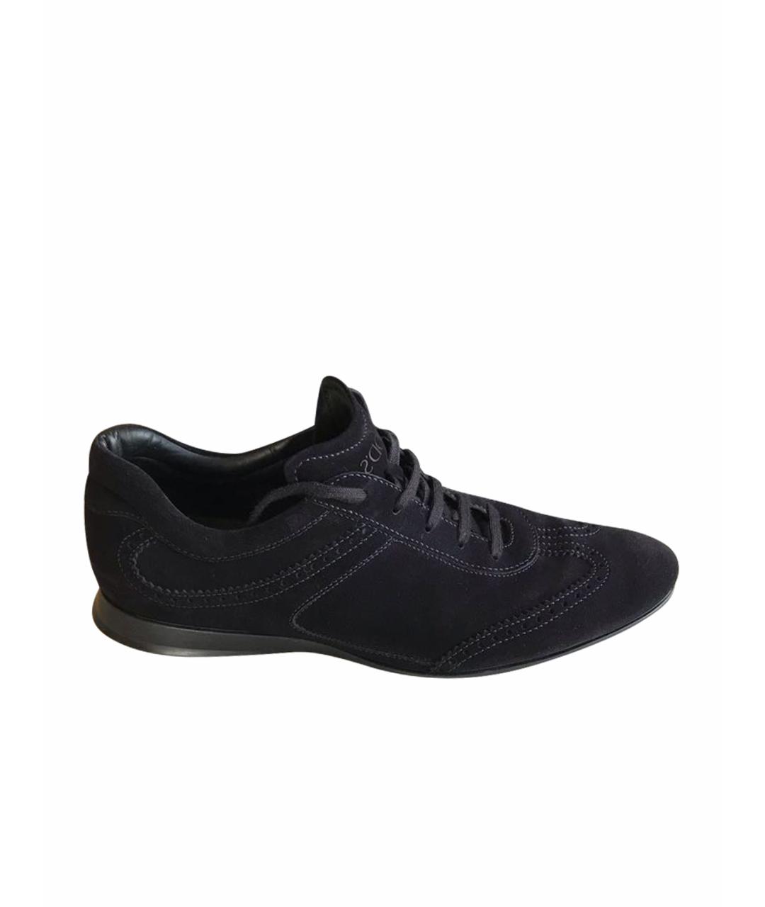 TOD'S Темно-синие замшевые низкие кроссовки / кеды, фото 1