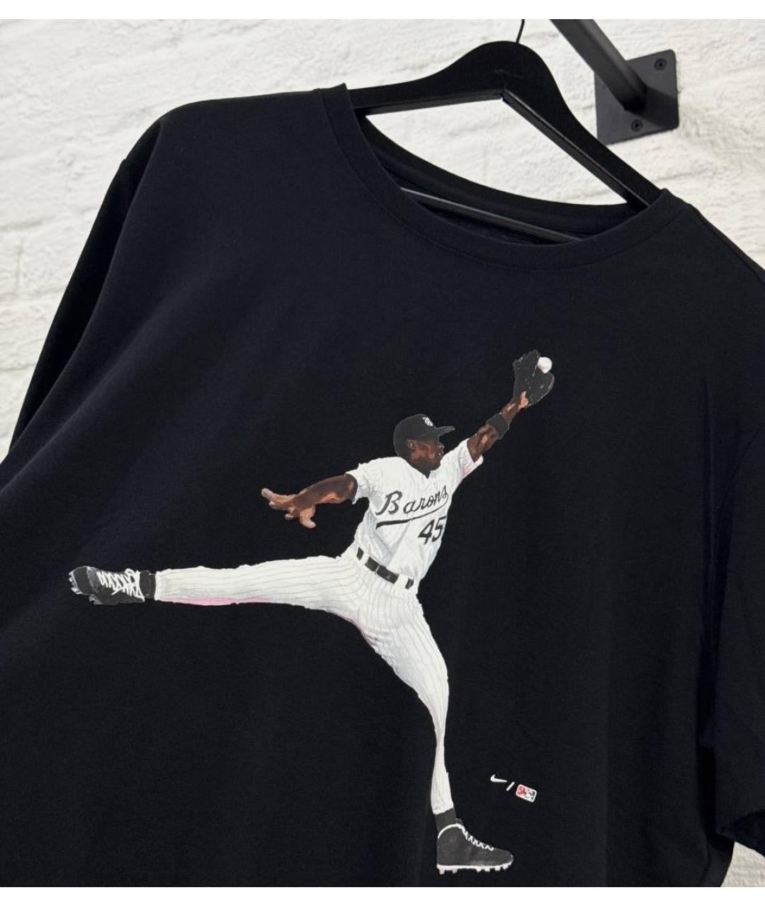 JORDAN Черная хлопковая футболка, фото 5