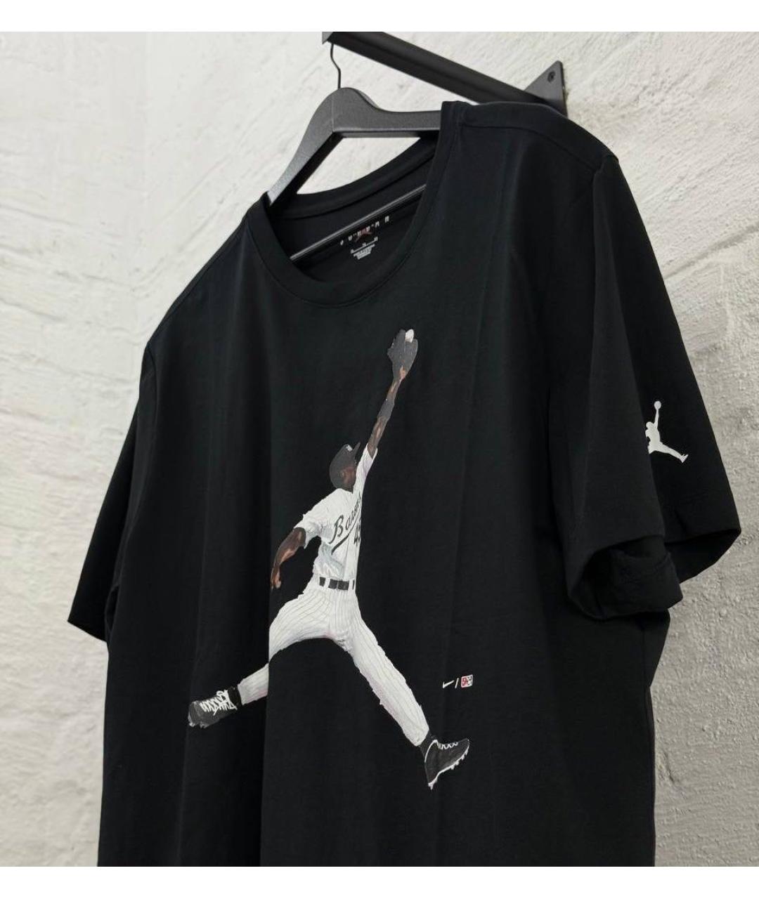 JORDAN Черная хлопковая футболка, фото 4