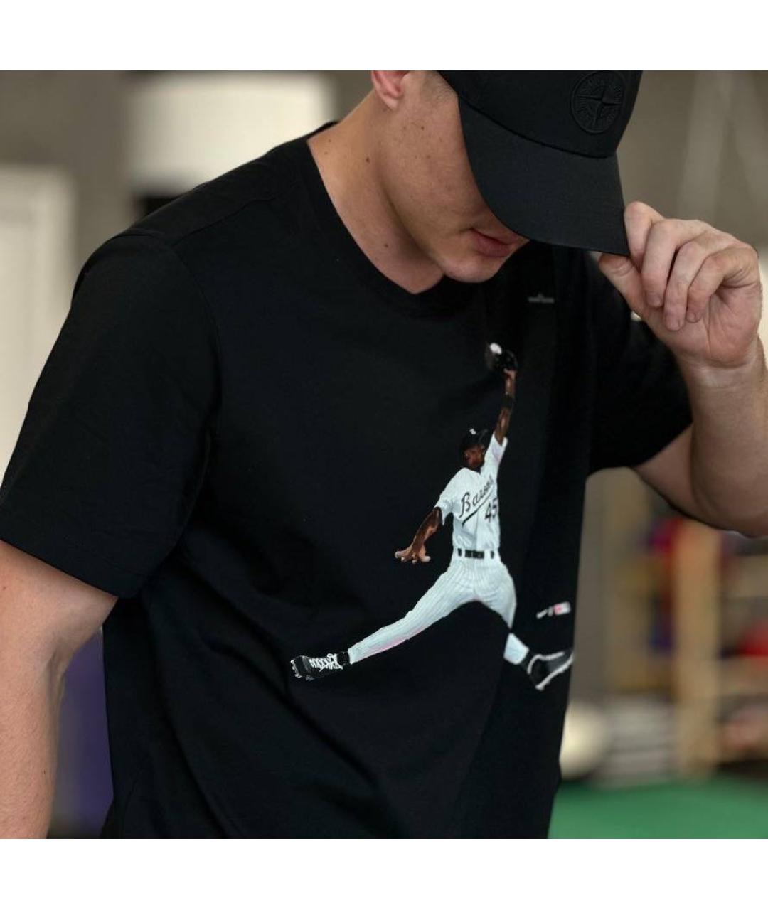 JORDAN Черная хлопковая футболка, фото 6