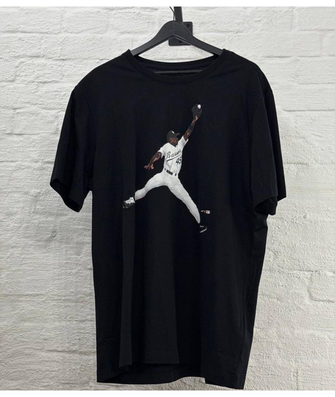 JORDAN Черная хлопковая футболка, фото 2