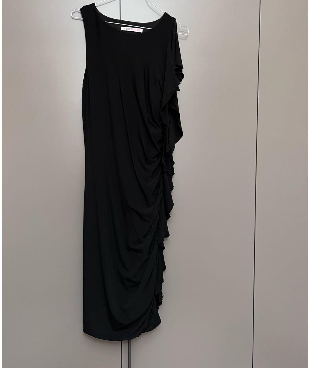 EMANUEL UNGARO Черное вискозное коктейльное платье, фото 6