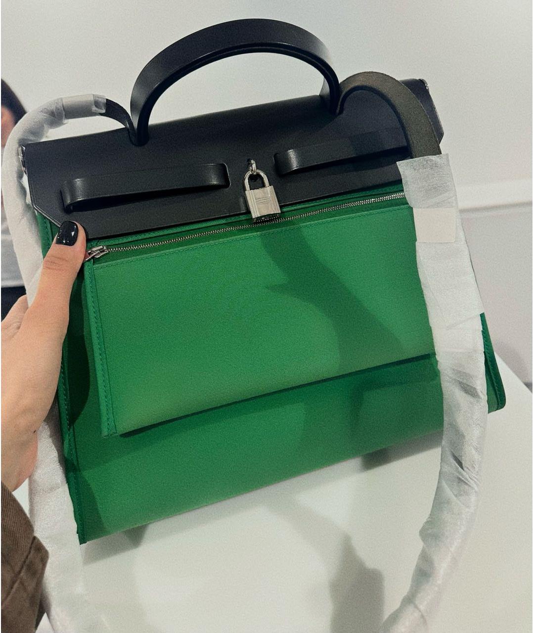HERMES PRE-OWNED Зеленая сумка с короткими ручками, фото 2