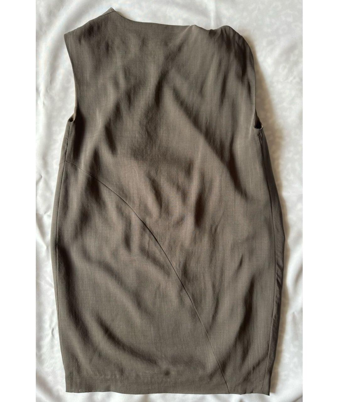 BRUNELLO CUCINELLI Антрацитовое шерстяное повседневное платье, фото 2