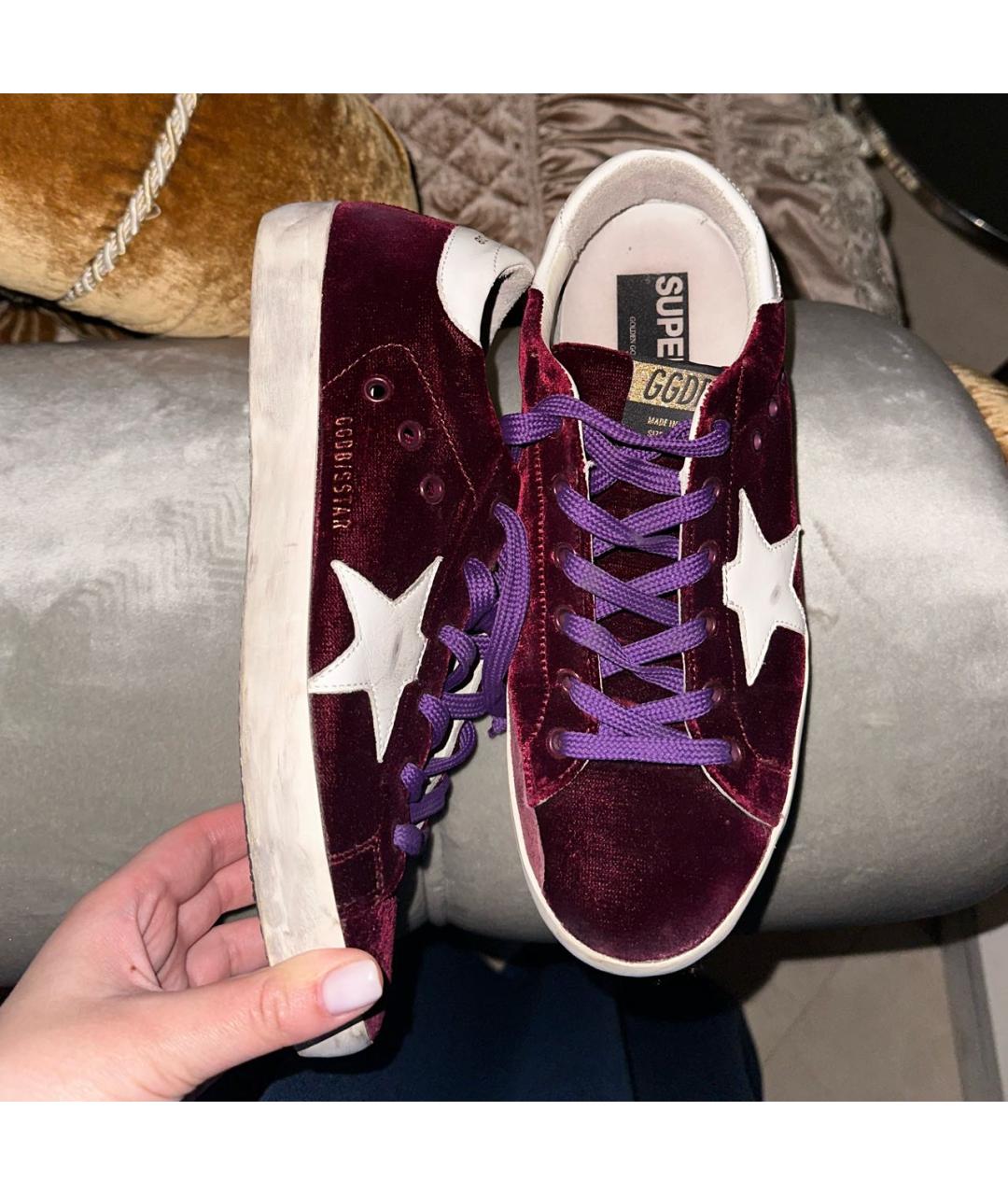 GOLDEN GOOSE DELUXE BRAND Бордовые кроссовки, фото 6