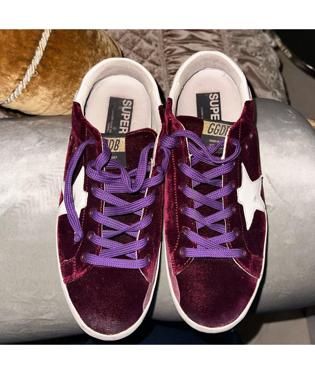 GOLDEN GOOSE DELUXE BRAND Бордовые кроссовки, фото 2
