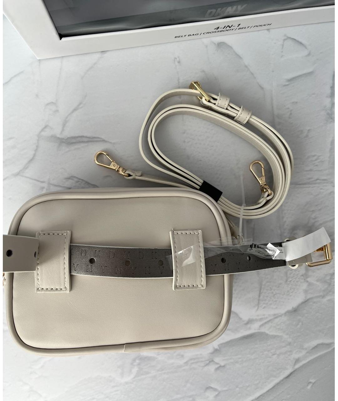 DKNY Бежевая поясная сумка из искусственной кожи, фото 3