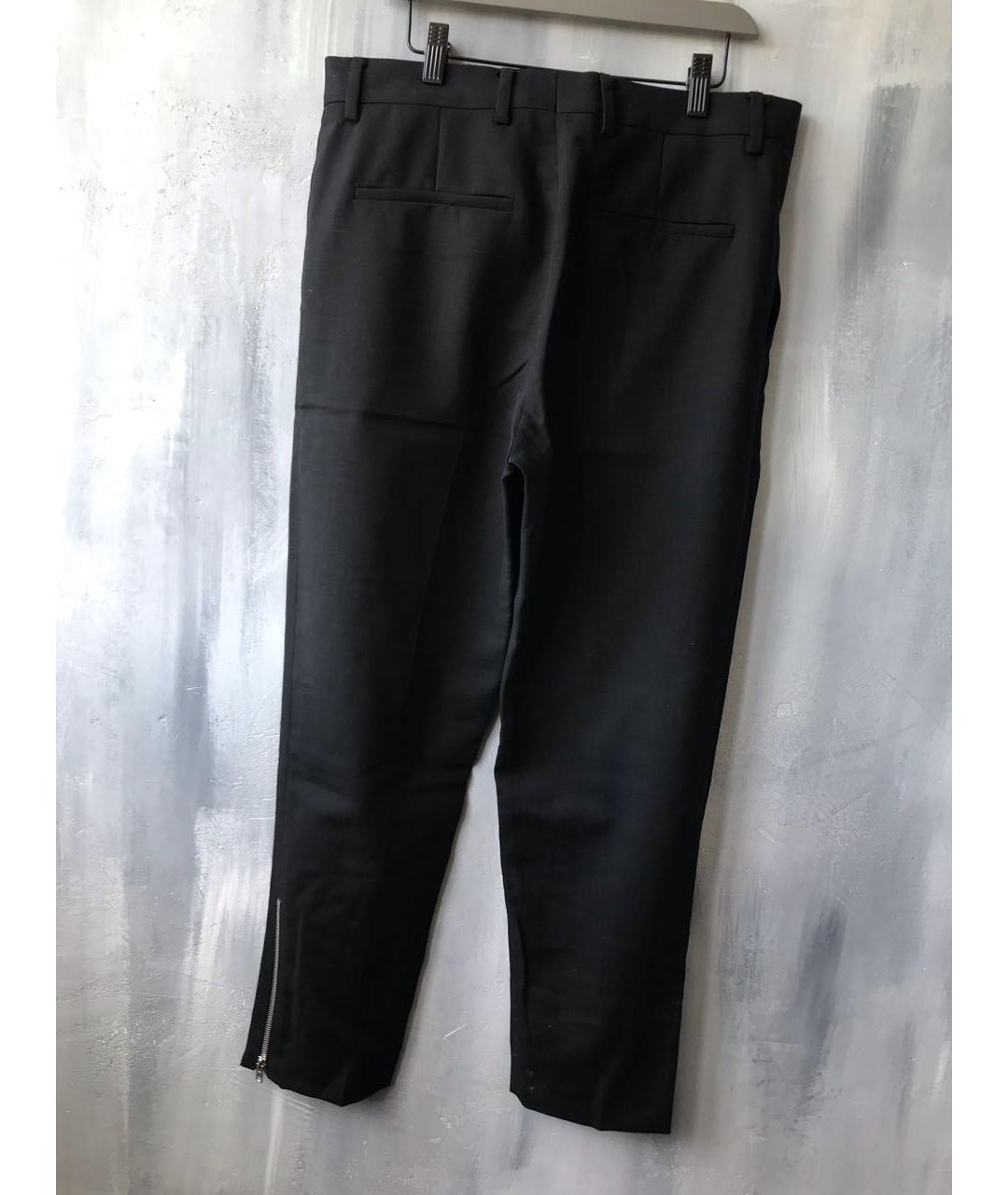 MCQ ALEXANDER MCQUEEN Черные шерстяные повседневные брюки, фото 2