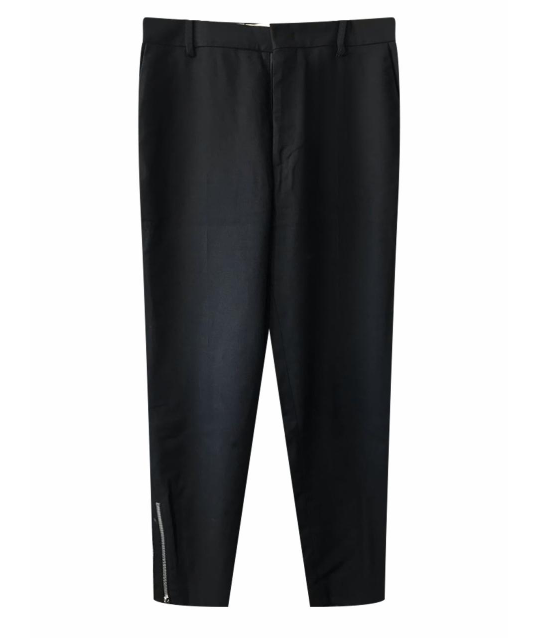 MCQ ALEXANDER MCQUEEN Черные шерстяные повседневные брюки, фото 1