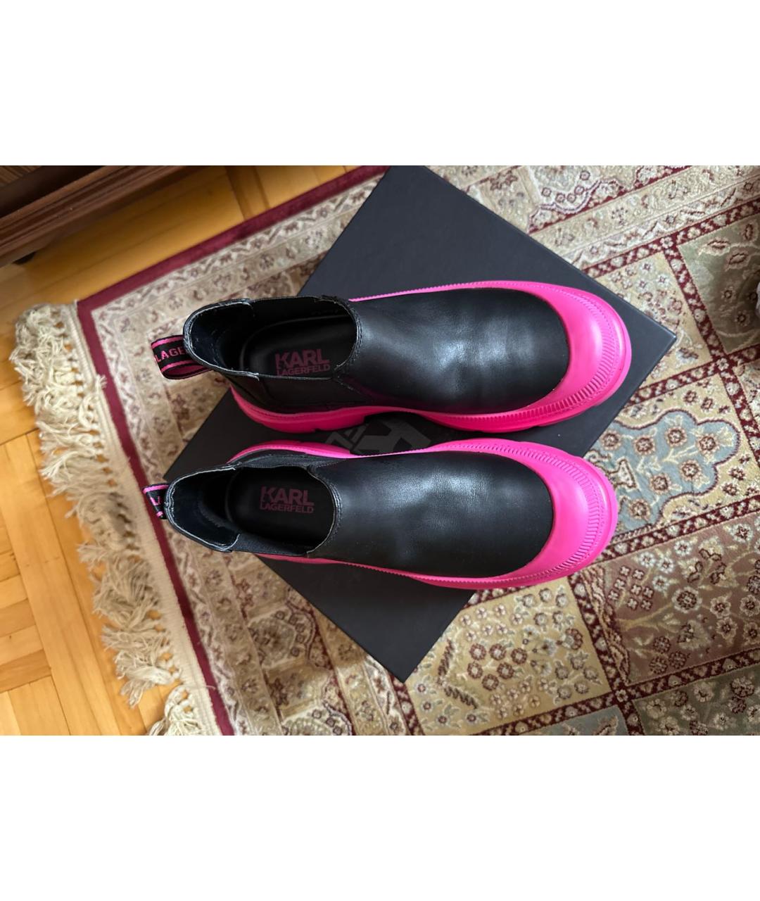 KARL LAGERFELD Черные кожаные ботинки, фото 3