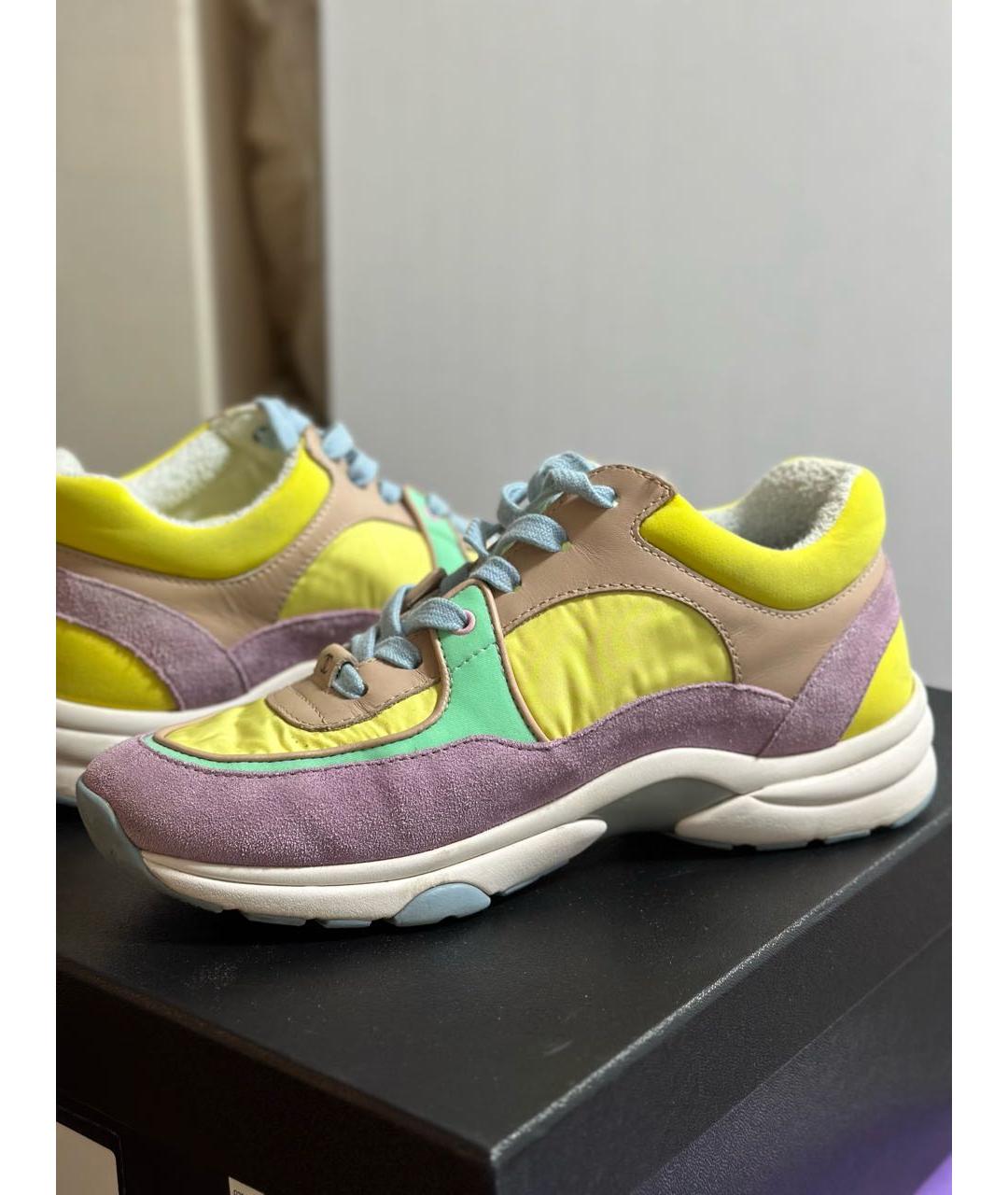 CHANEL Мульти текстильные кроссовки, фото 9