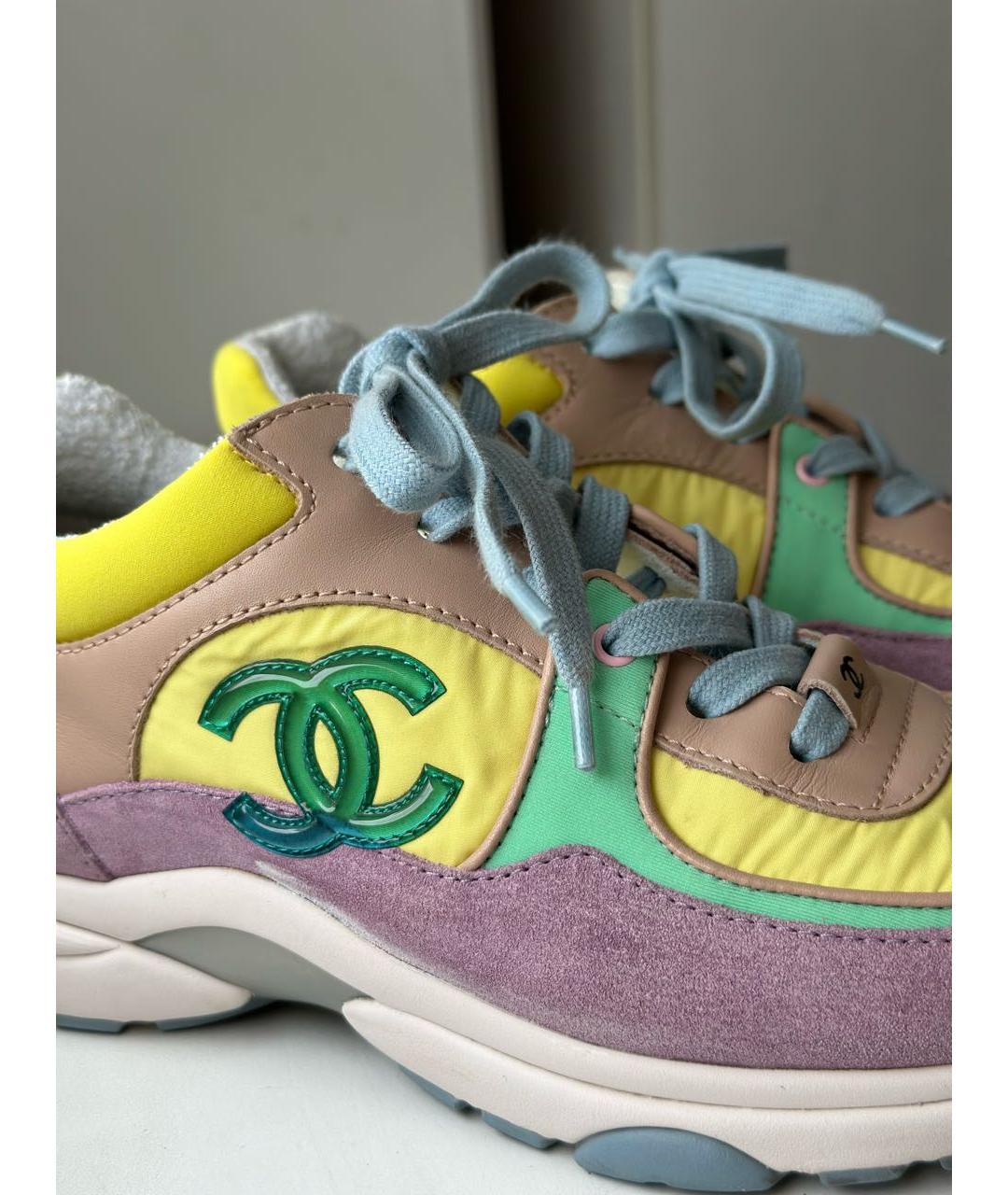 CHANEL Мульти текстильные кроссовки, фото 8