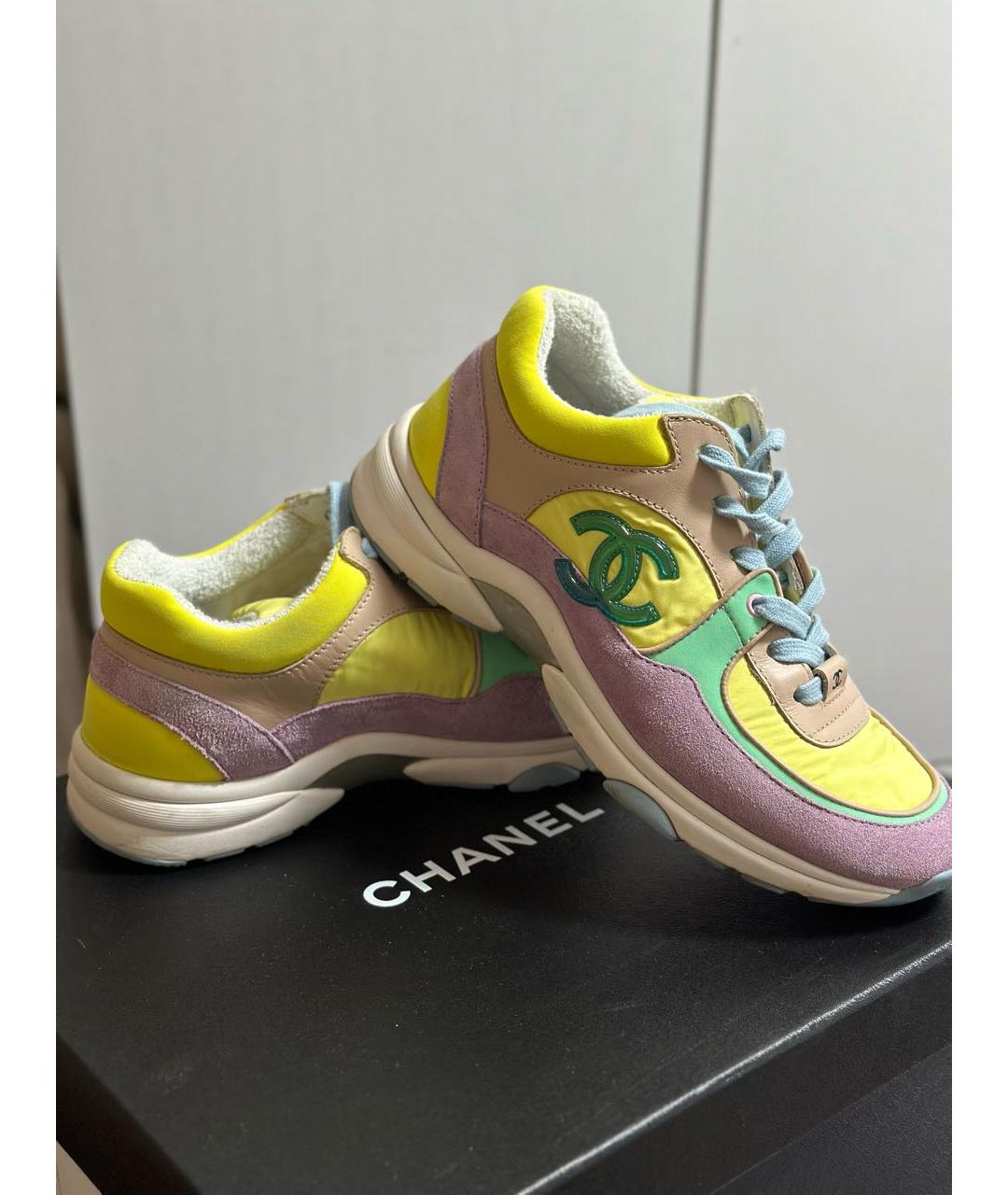 CHANEL Мульти текстильные кроссовки, фото 6