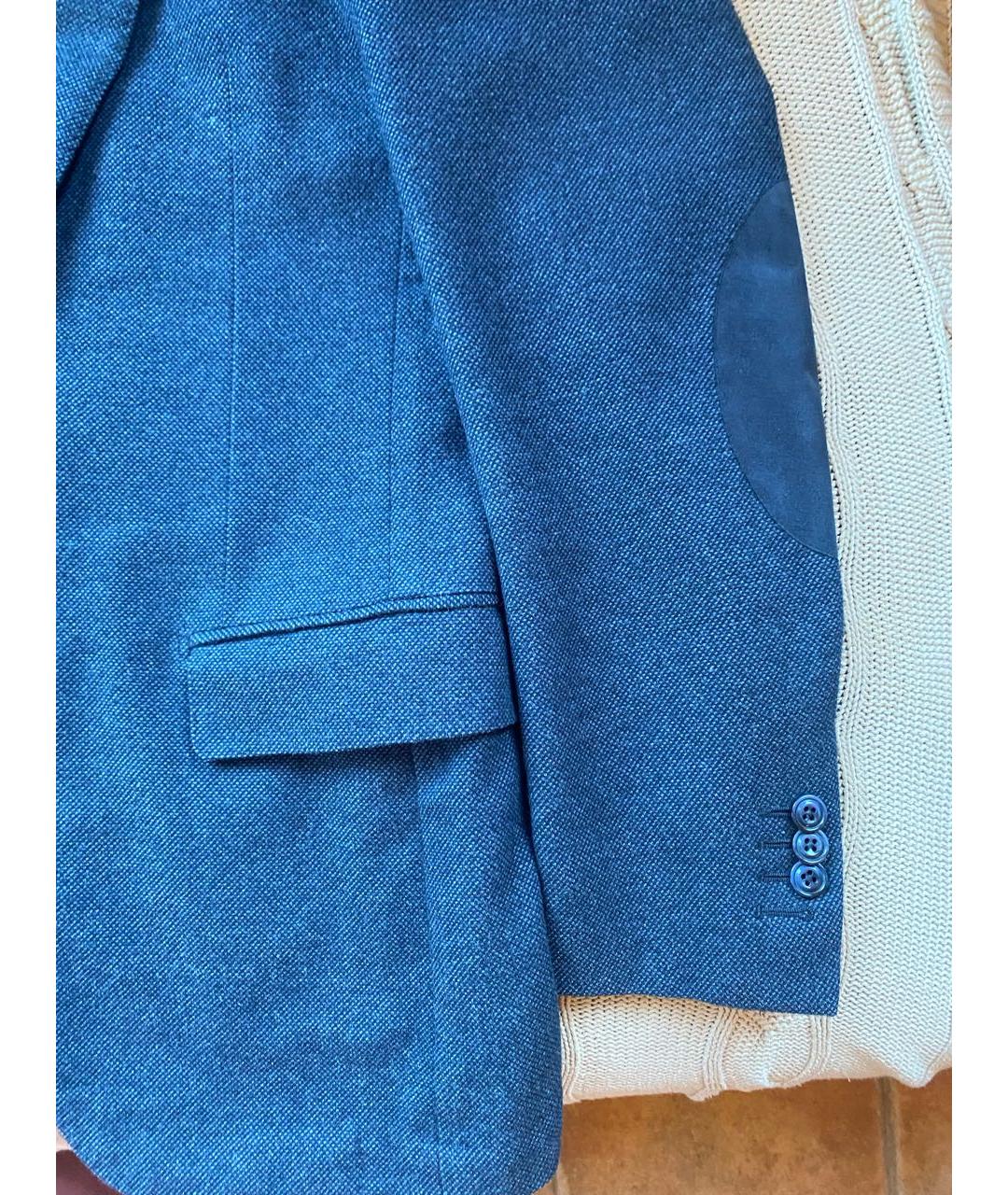 PAL ZILERI Темно-синий шерстяной пиджак, фото 4