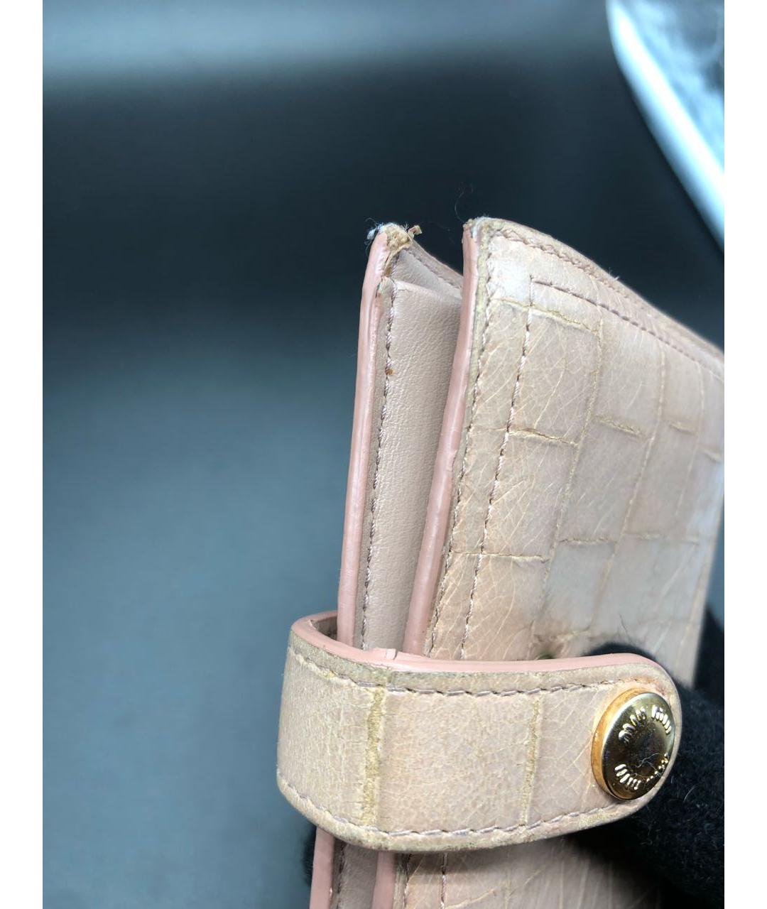 MIU MIU Розовый кожаный кошелек, фото 7