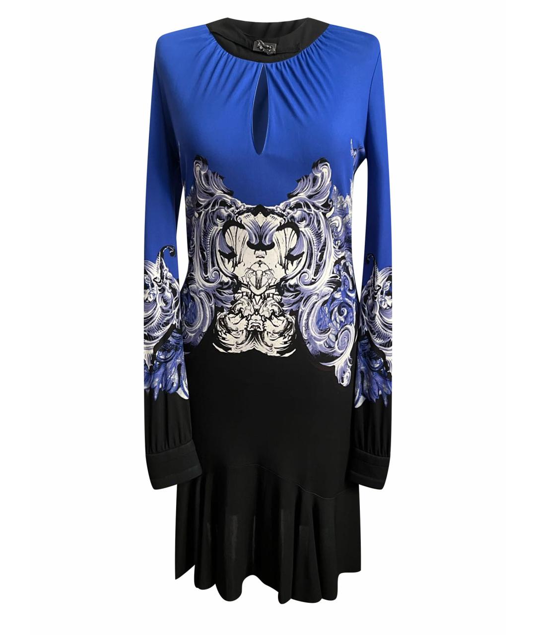 ROBERTO CAVALLI Синее вискозное вечернее платье, фото 1