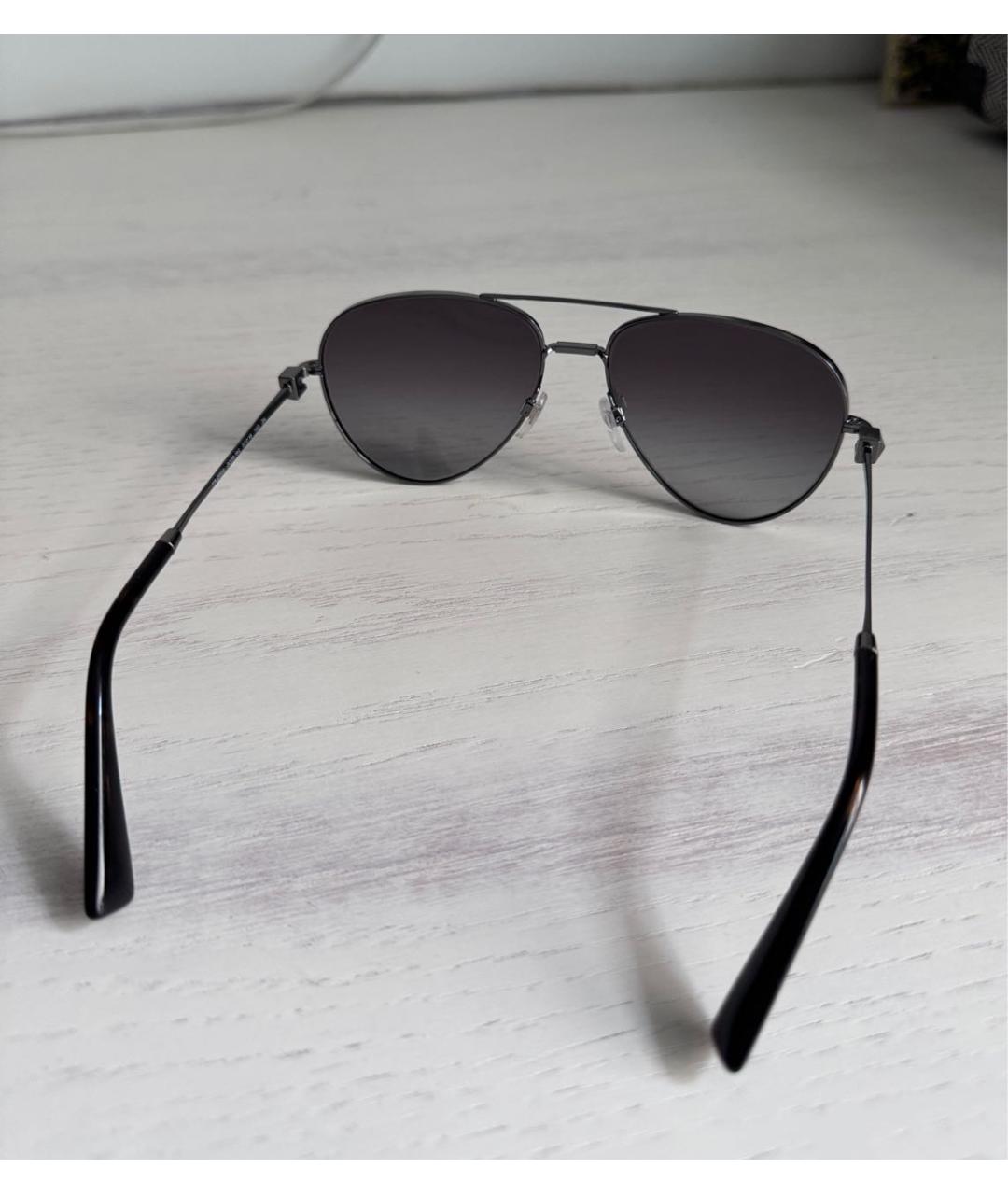 VALENTINO Черные металлические солнцезащитные очки, фото 5