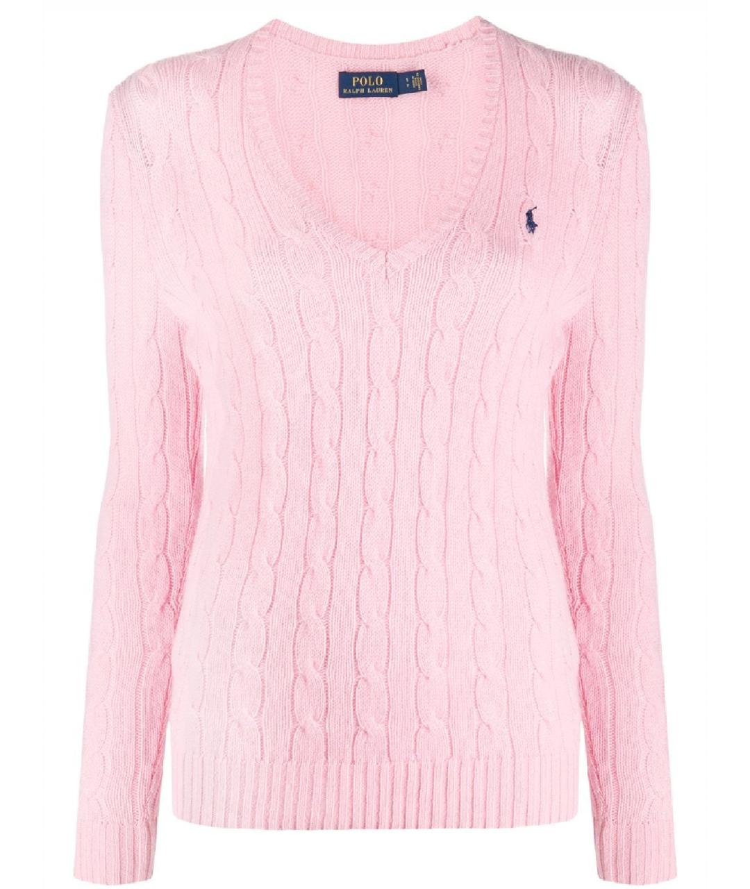 POLO RALPH LAUREN Розовый хлопковый джемпер / свитер, фото 1