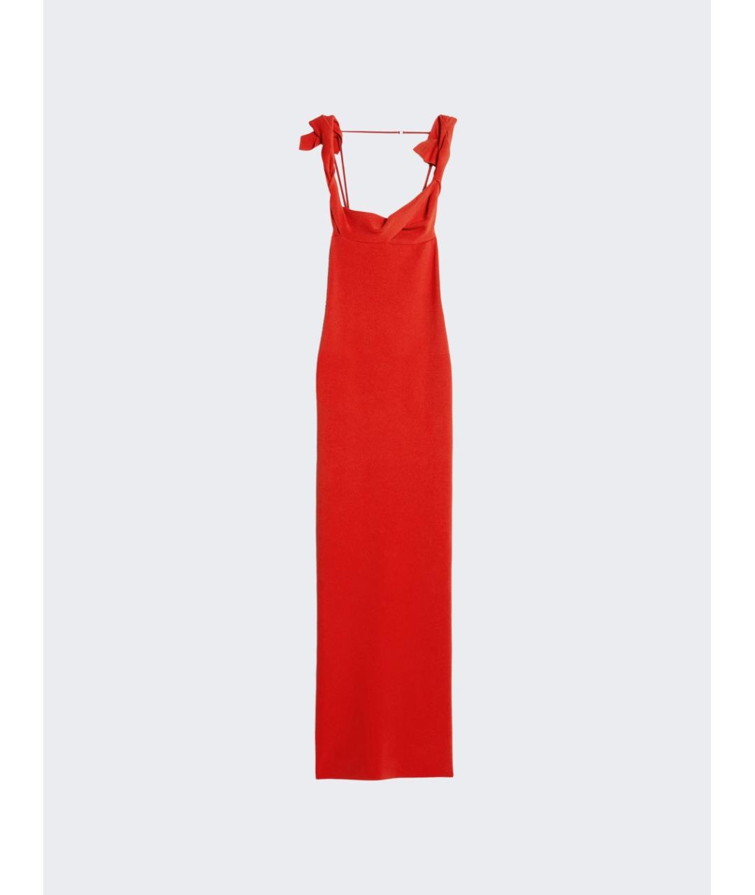 JACQUEMUS Красное шелковое вечернее платье, фото 5