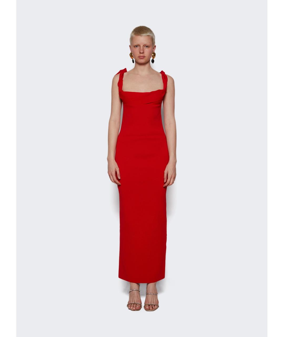 JACQUEMUS Красное шелковое вечернее платье, фото 2
