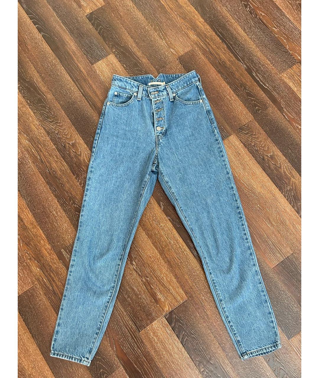 LEVI'S Голубые хлопковые джинсы слим, фото 9