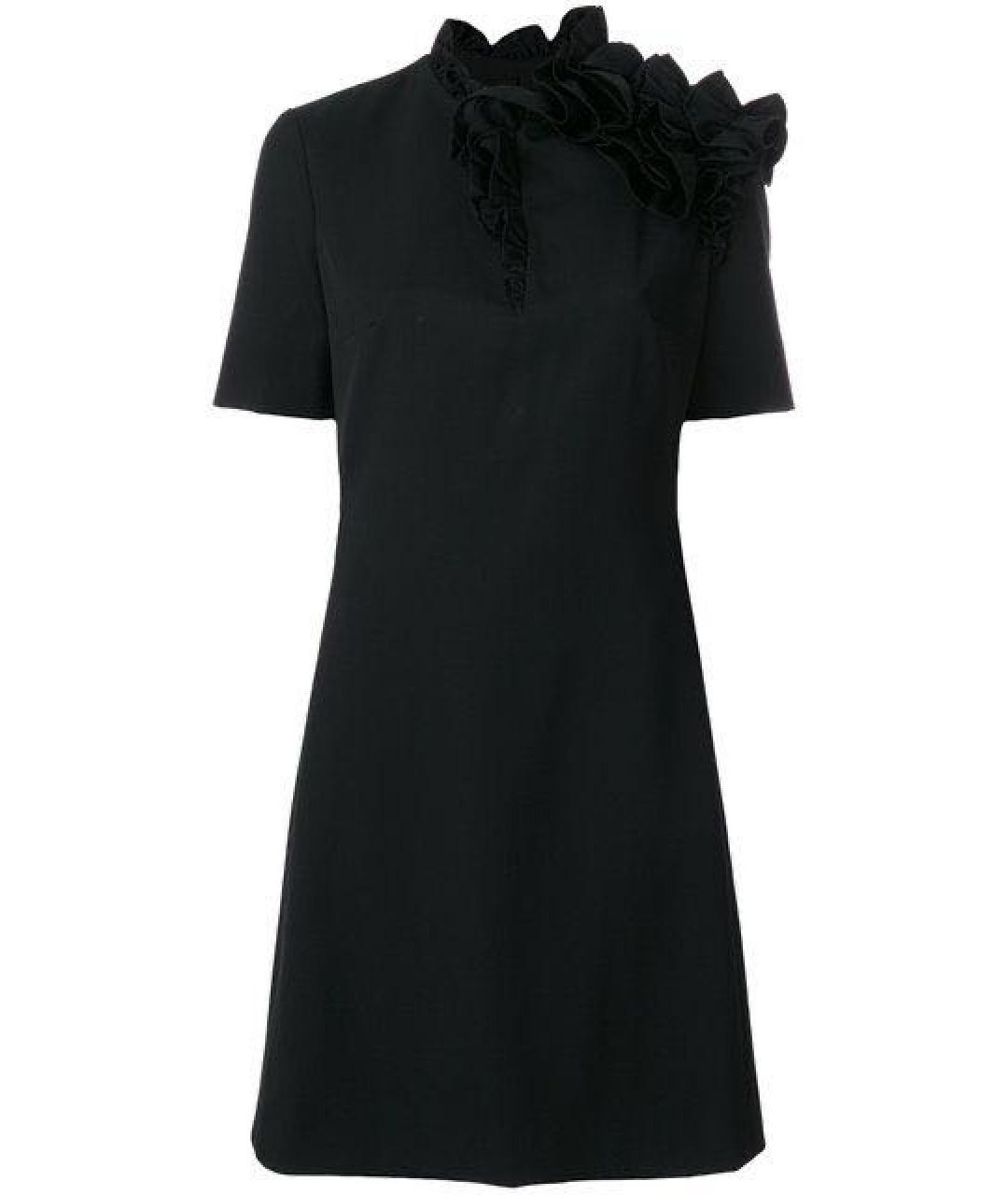 LANVIN Черное шерстяное повседневное платье, фото 1