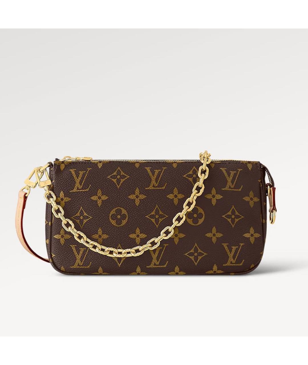 LOUIS VUITTON Коричневая кожаная сумка с короткими ручками, фото 5