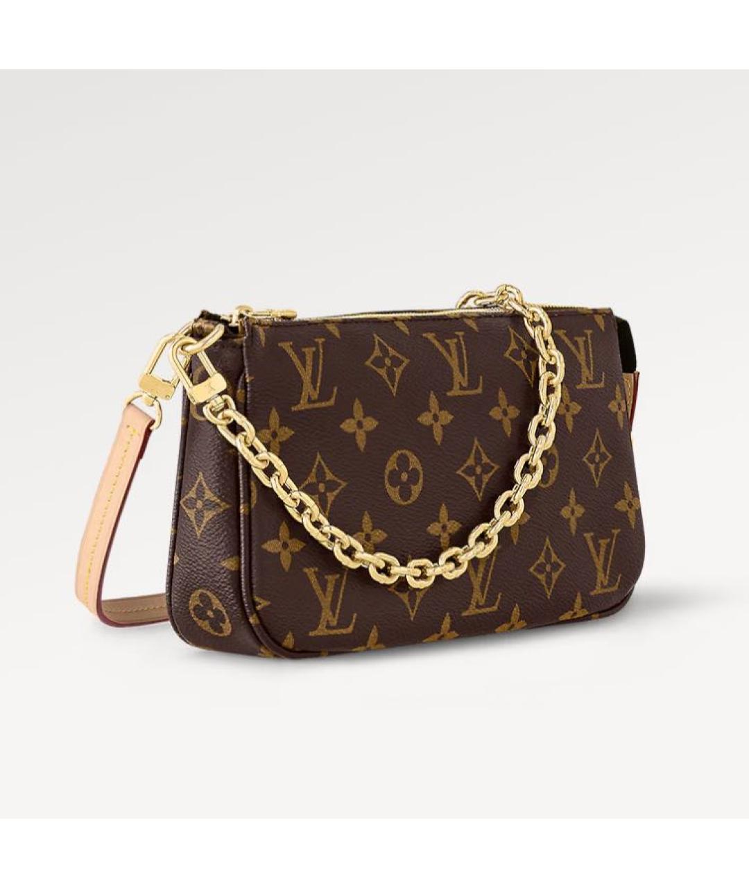 LOUIS VUITTON PRE-OWNED Коричневая кожаная сумка с короткими ручками, фото 2