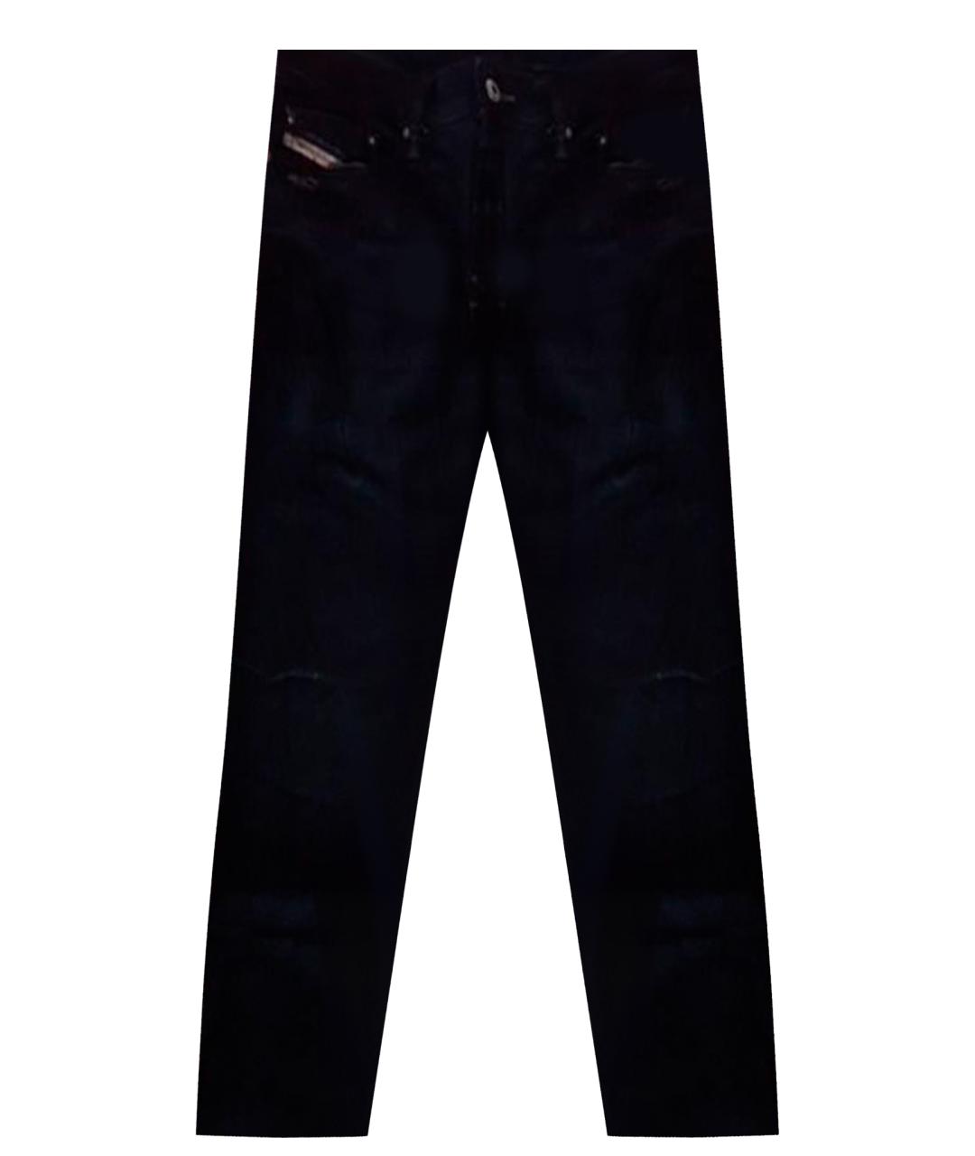 DIESEL Темно-синие хлопко-эластановые прямые джинсы, фото 1