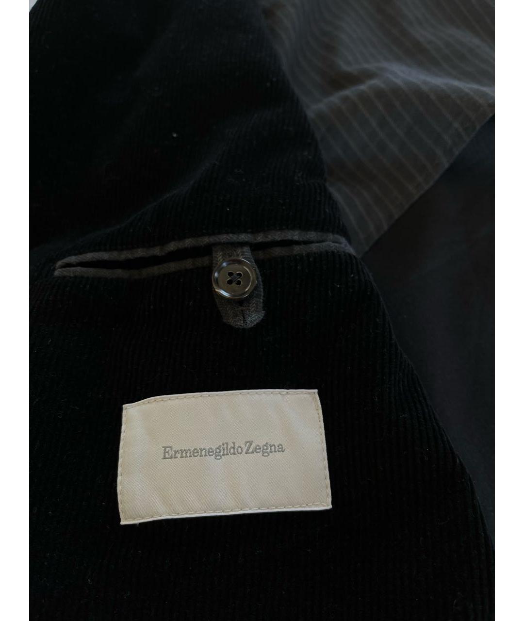 ERMENEGILDO ZEGNA Черный велюровый пиджак, фото 5