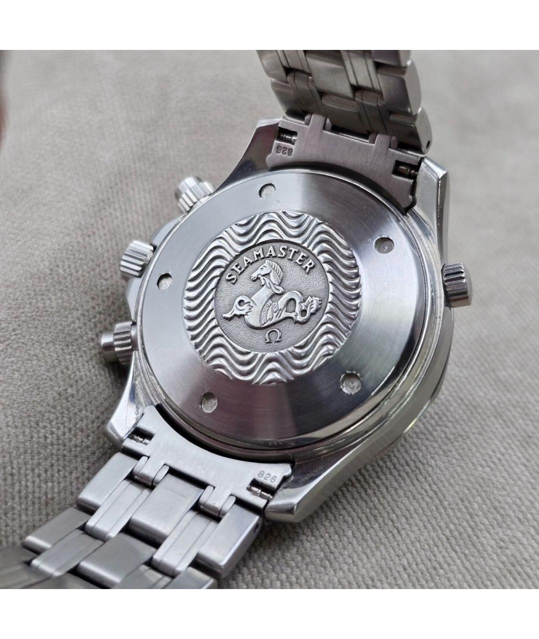 OMEGA Синие серебряные часы, фото 2