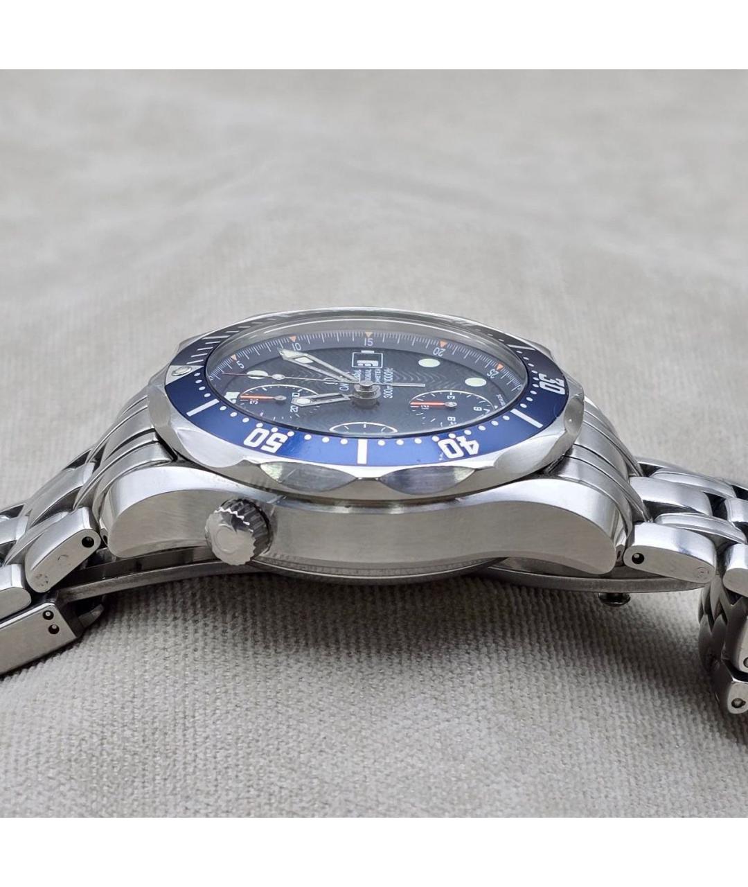 OMEGA Синие серебряные часы, фото 6