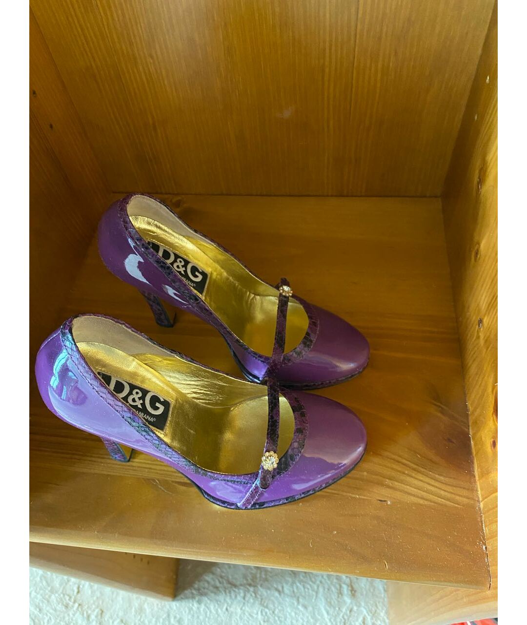 DOLCE&GABBANA Фиолетовые туфли из лакированной кожи, фото 3