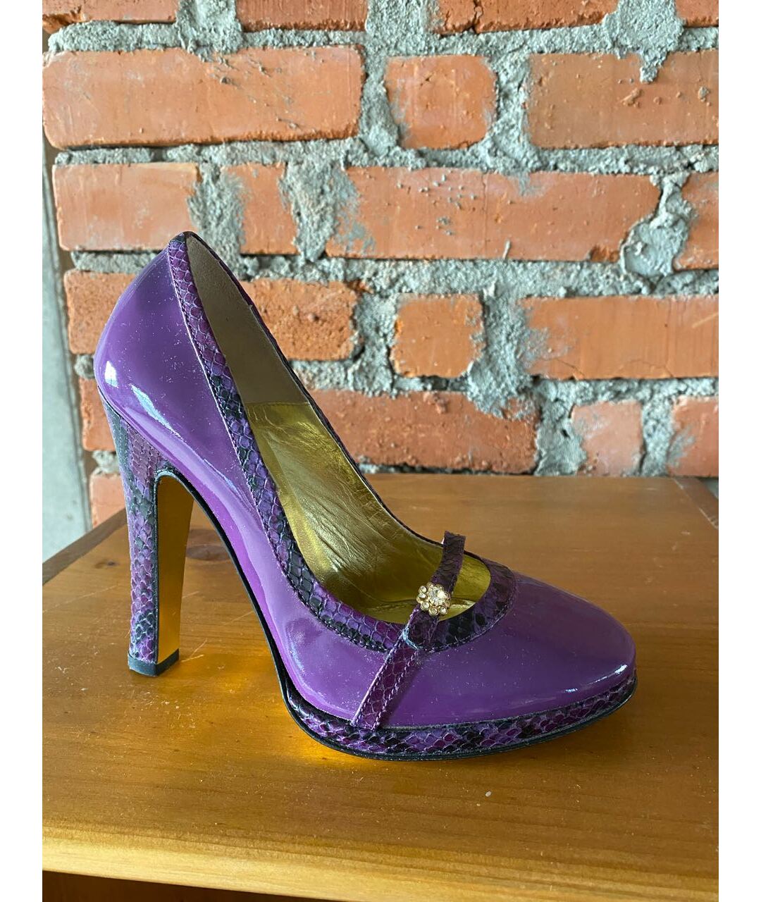 DOLCE&GABBANA Фиолетовые туфли из лакированной кожи, фото 7