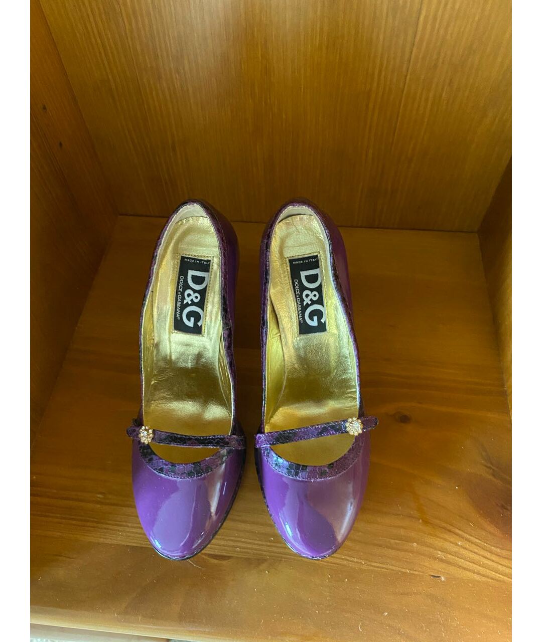 DOLCE&GABBANA Фиолетовые туфли из лакированной кожи, фото 4
