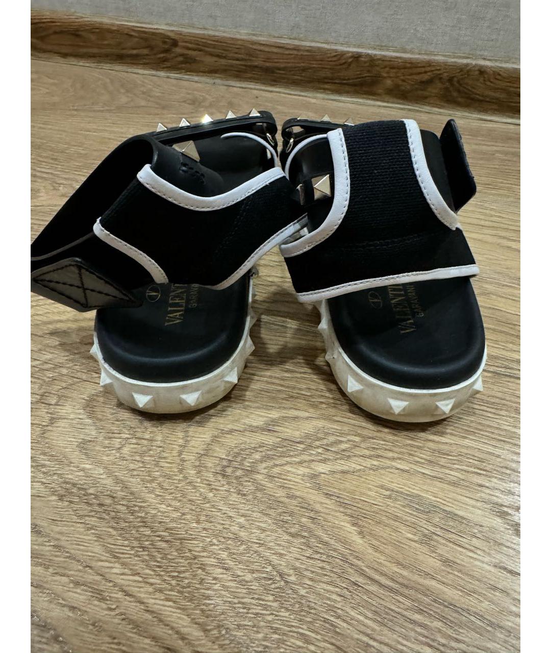 VALENTINO Черные кожаные сандалии, фото 3