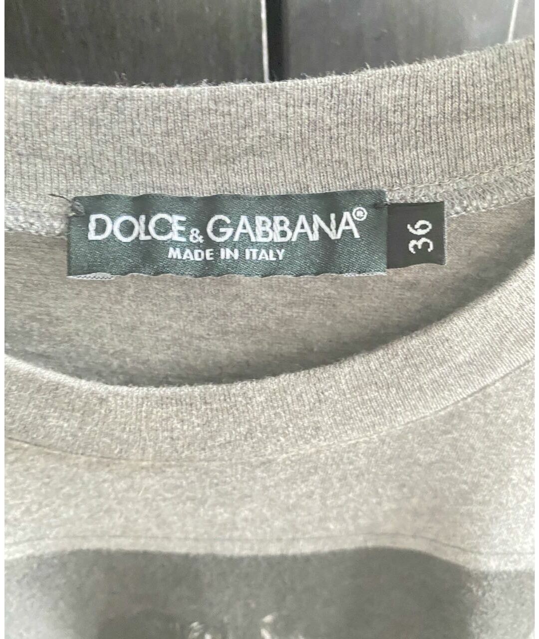 DOLCE&GABBANA Серая хлопковая футболка, фото 3