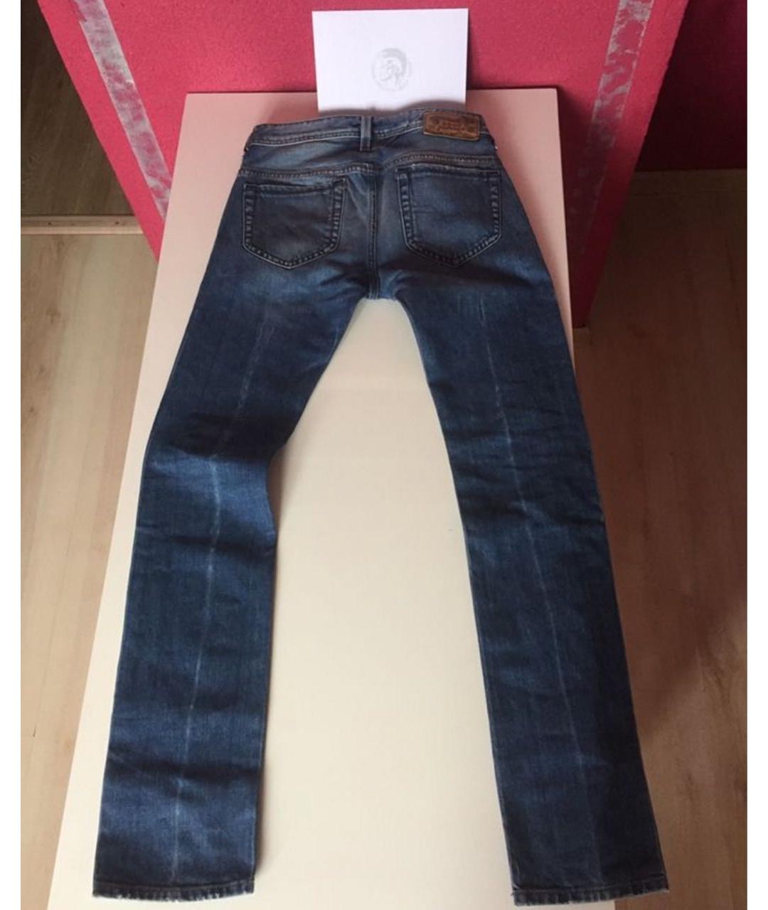DIESEL Голубые хлопко-эластановые прямые джинсы, фото 2